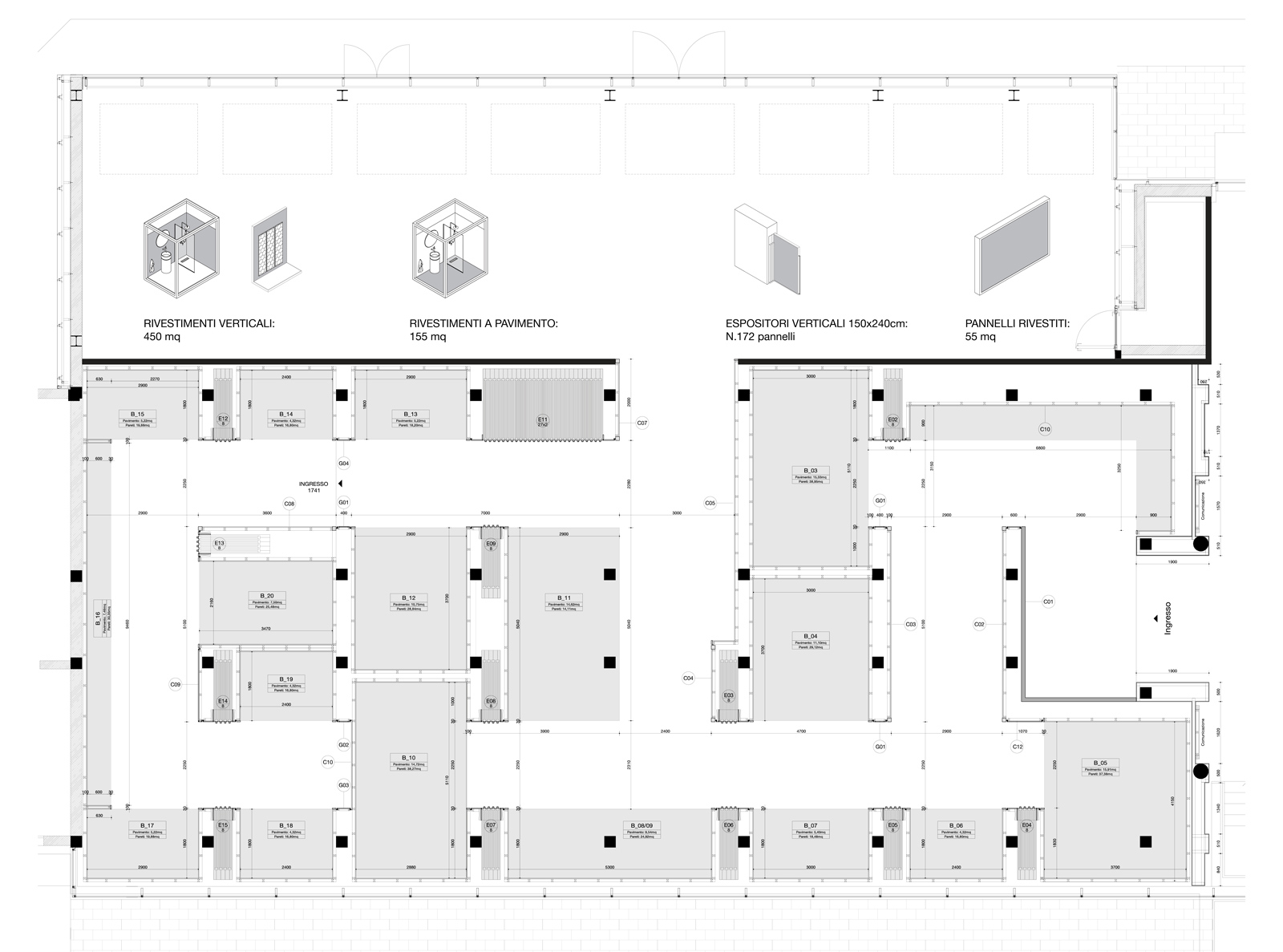 Showroom Marca Corona, Allestimento, progetto, interior, Deferrari Modesti