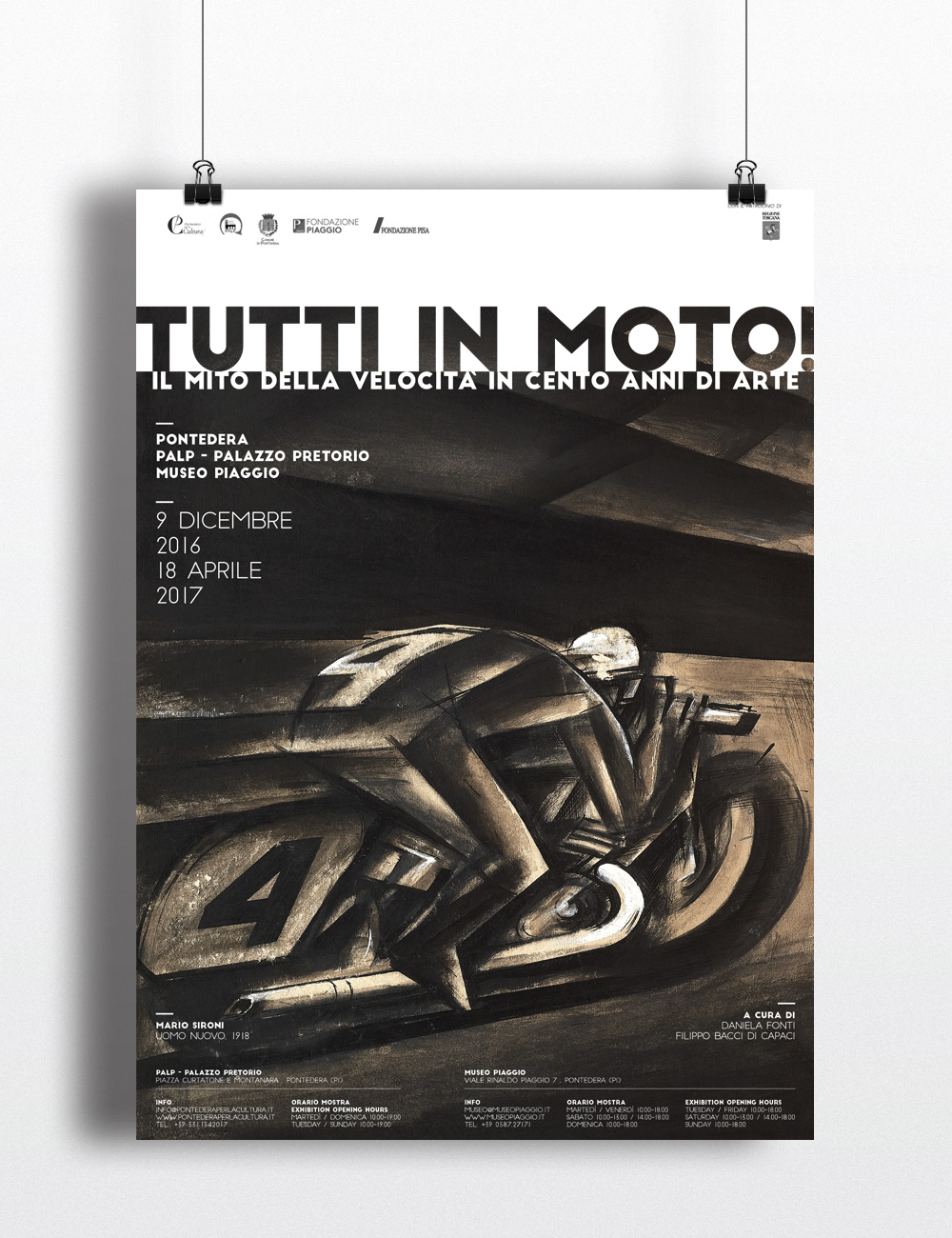 Tutti in moto, mostra, Palp, Pontedera, Manifesto, deferrari modesti