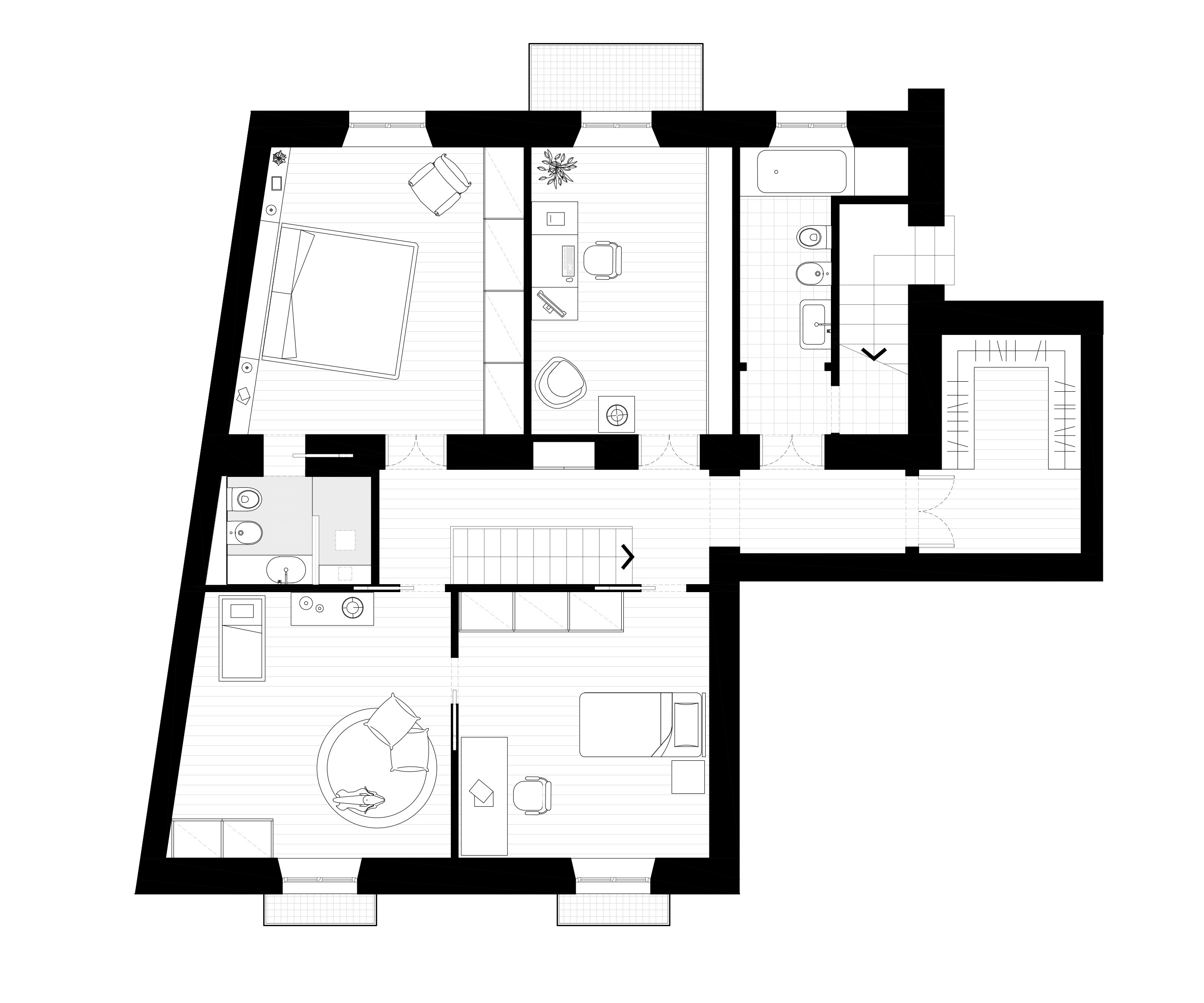 Casa MF, Interior Design, Ristrutturazione, Progetto, Deferrari Modesti, pianta, Firenze, Milano
