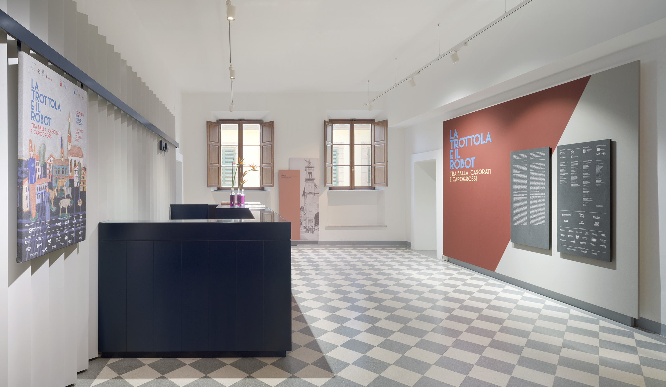 palp, palazzo pretorio, allestimento, deferrari modesti, trottola e il robot, pontedera, firenze