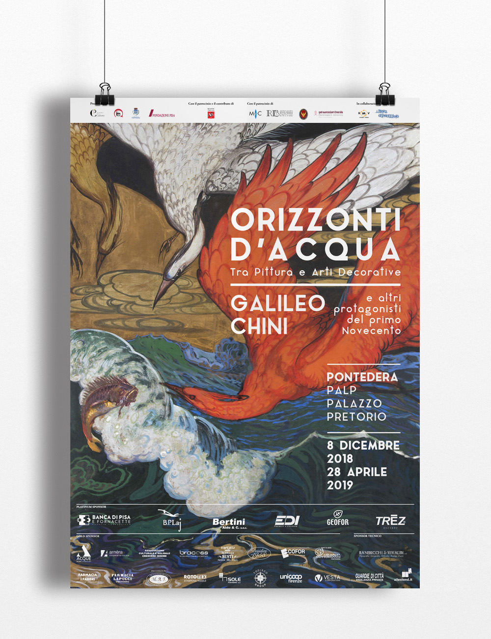Manifesto Mostra, Galileo Chini, Palp, Pontedera, Design Deferrari modesti