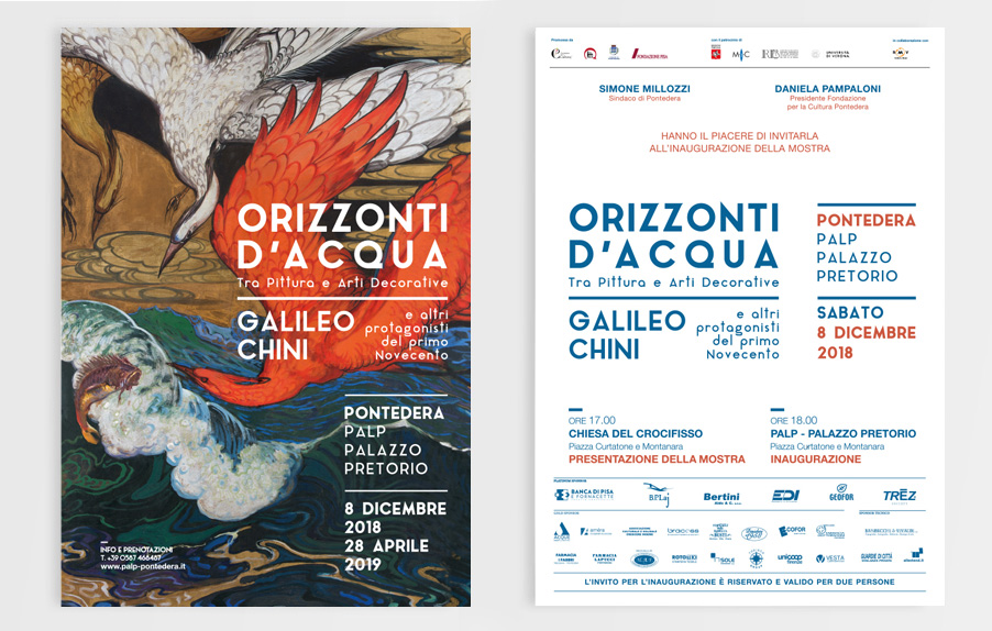 Invito Mostra, Galileo Chini, Palp, Pontedera, Design Deferrari modesti