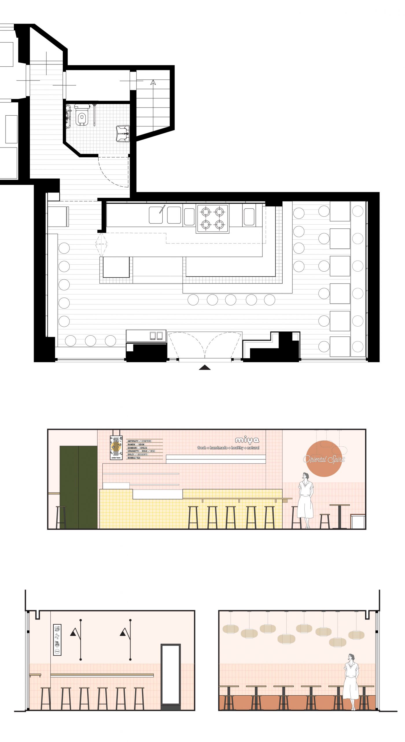 Miya, Oriental Restaurant, Fast Casual, Florence, Firenze, Interior Design, Deferrari Modesti