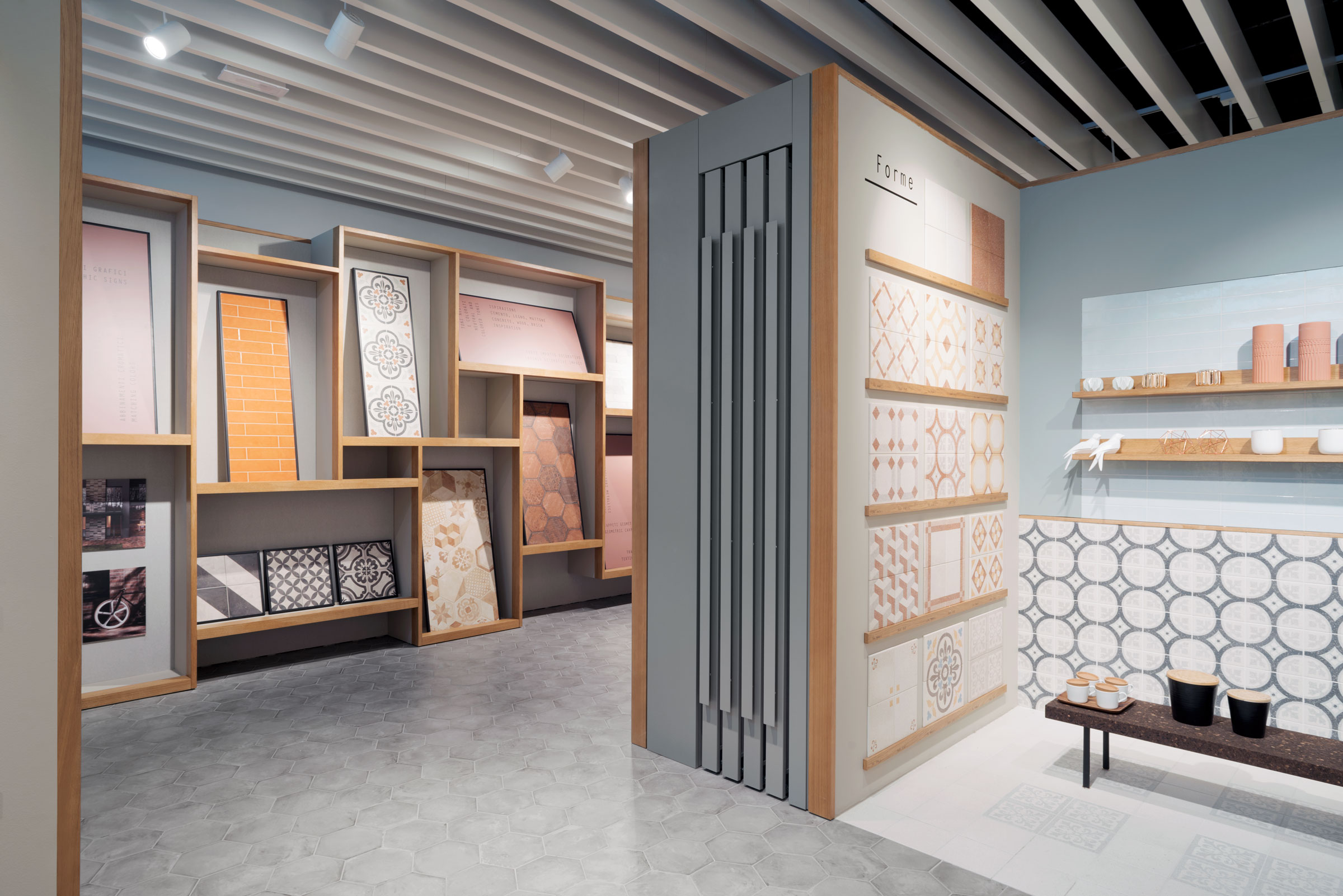 Marca Corona, showroom, sala mostra, interior design, sassuolo, firenze, deferrari modesti