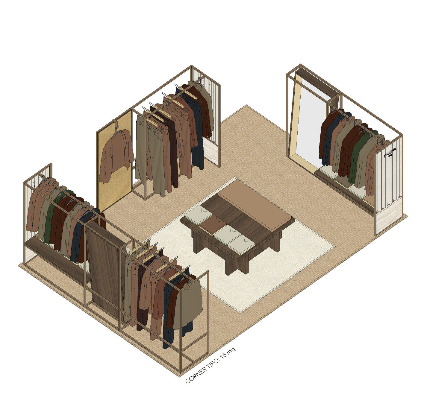 Assonometria, Sistema Cruna, Modulare, Interior Design, Deferrari Modesti