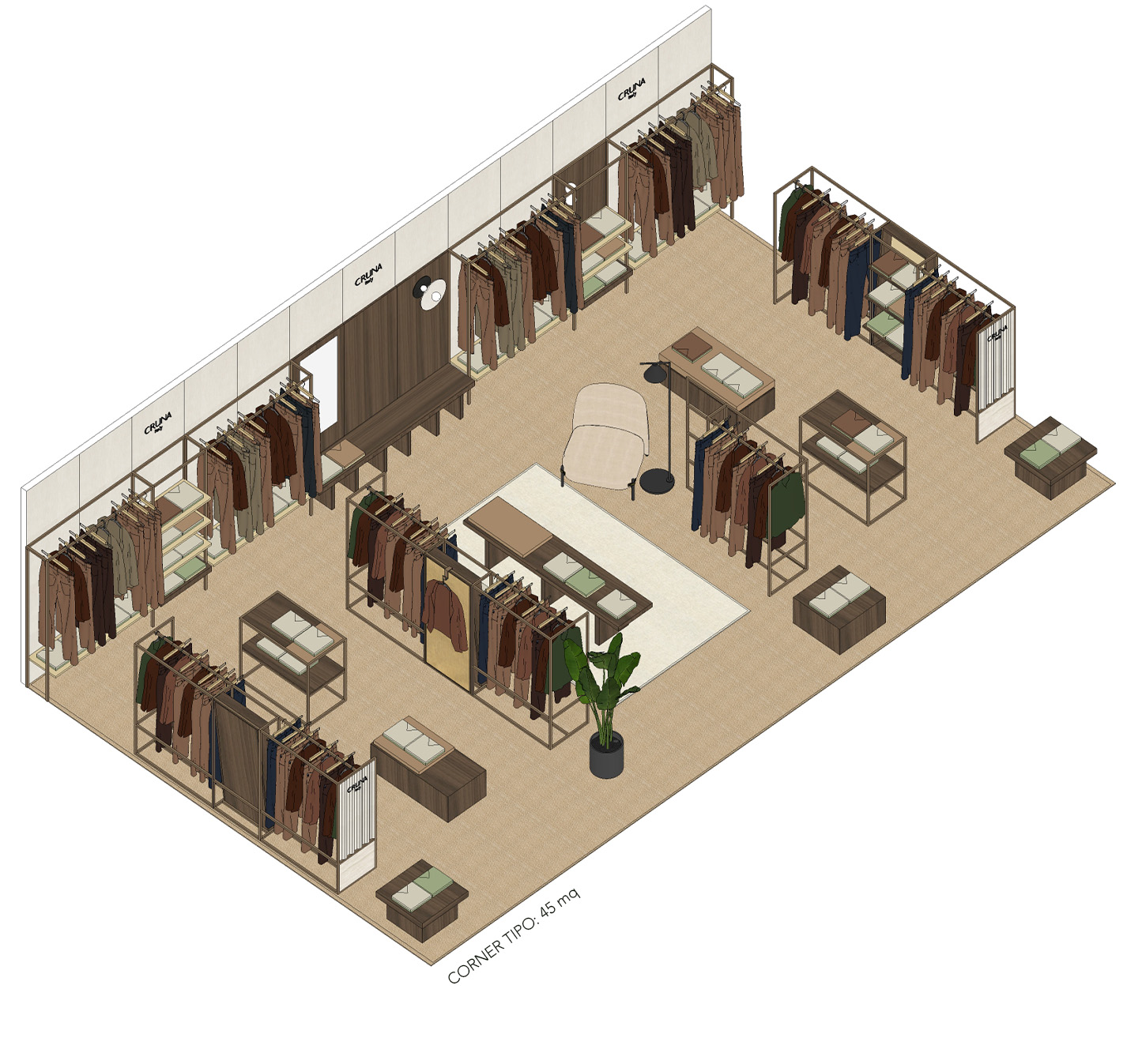 Assonometria, Sistema Cruna, Modulare, Interior Design, Deferrari Modesti