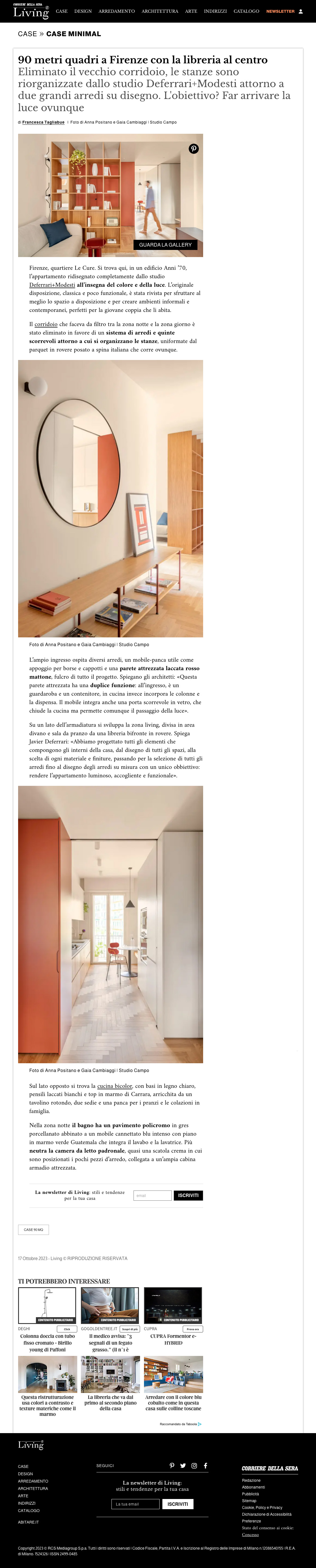 Living Corriere, Casa AD, Interior Design, Deferrari Modesti